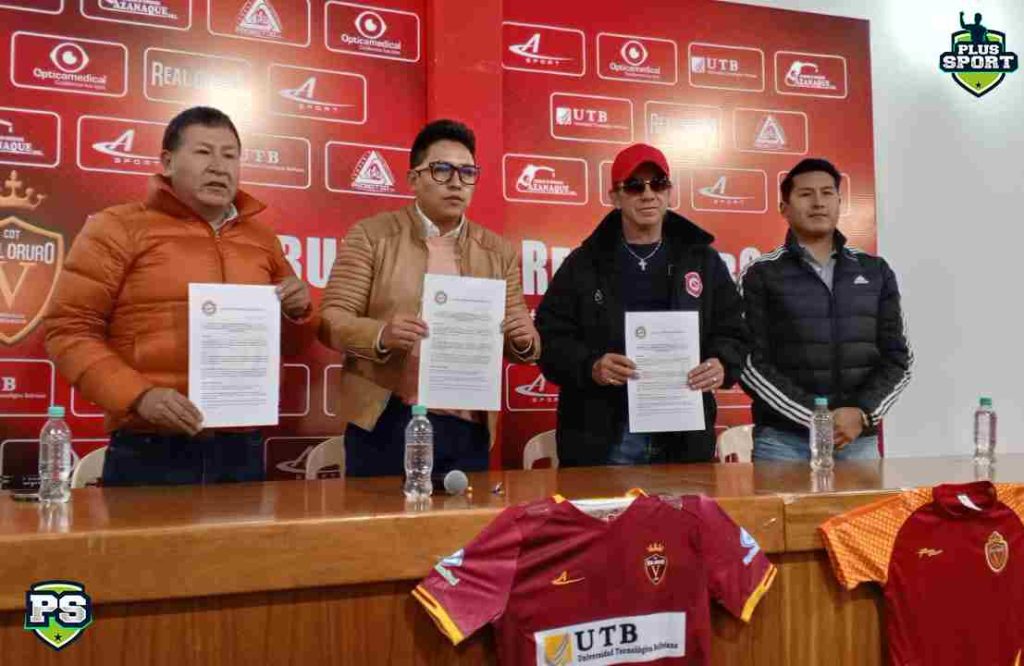 C.D.T. Real Oruro firmó convenio con Argentinos Juniors: FOTO: PLUS SPORT